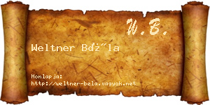 Weltner Béla névjegykártya