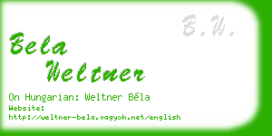 bela weltner business card
